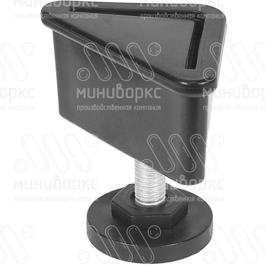 Комплект опоры под уголок 38х38, 40х40 мм и опоры с основанием Ø40 мм, под ключ 22, цвет черный – U40-40M10.D40x25 - 1