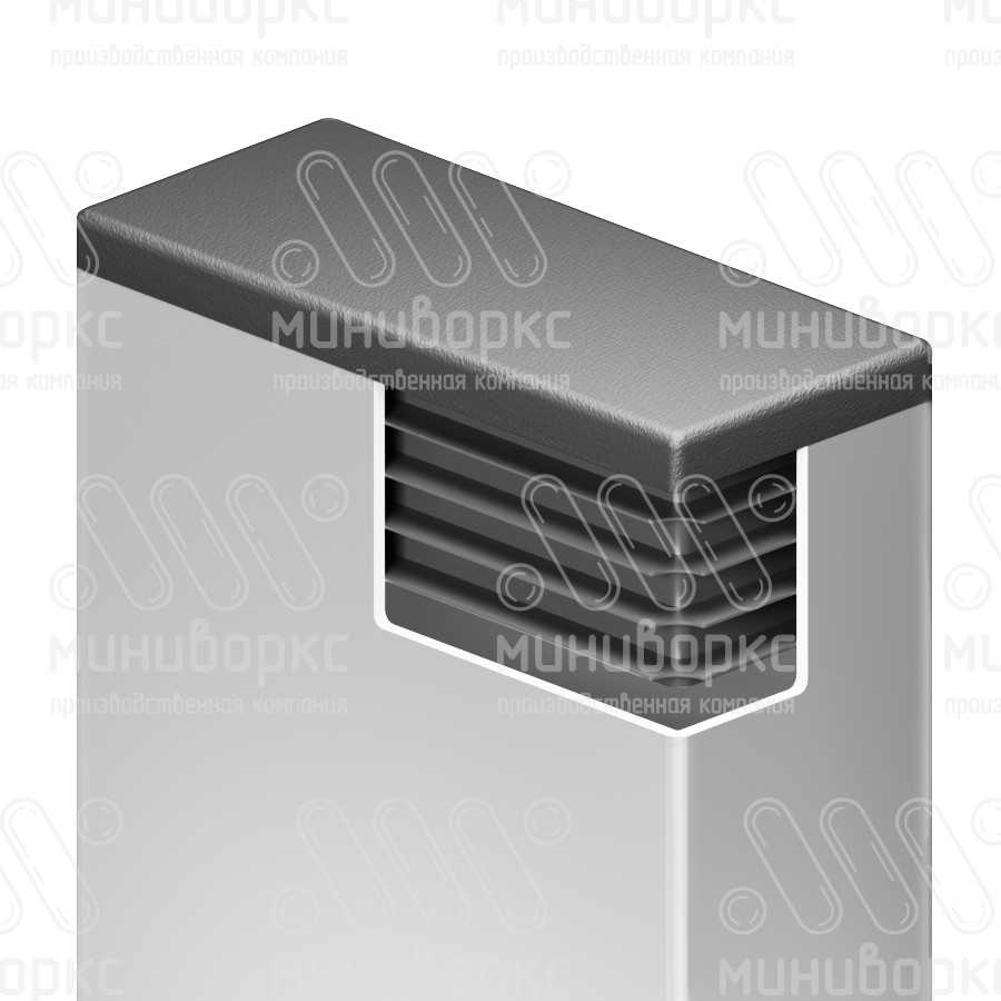 Заглушка пластиковая прямоугольная 40х70, практичная, серия ILR, стенка 1.5-2.5 мм, цвет черный – ILR70x40 - 4